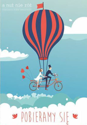 zaproszenie tandem balony podróże motyw przewodni ślubu i wesela